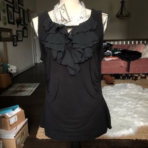 Black Ruffle Top